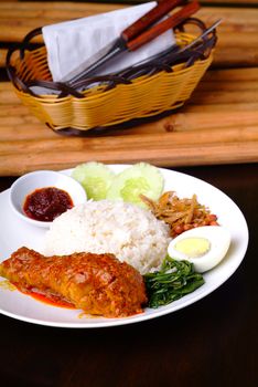 Nasi lemak traditional malaysian spicy rice dish