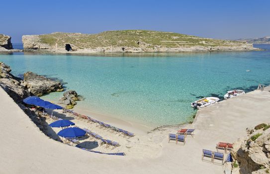 Umbrellas in Comino