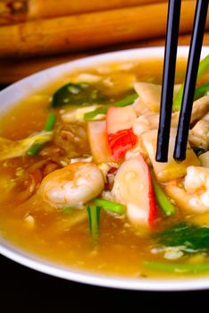Rice Noodles sea food and Vegetables