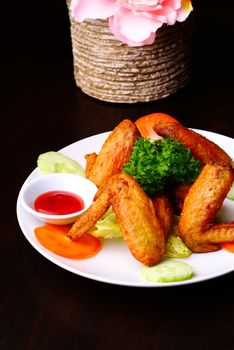 chicken wings with a background