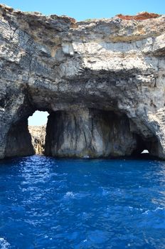 Caves and deep blue seas in Comino