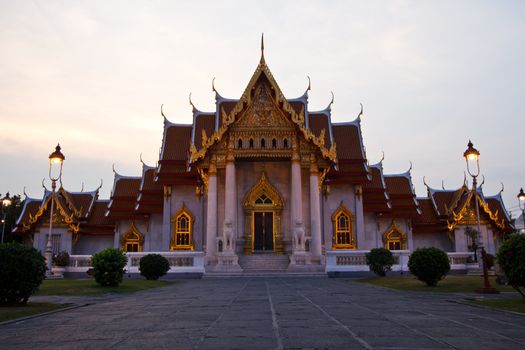 Beautiful marble temple in Thailand