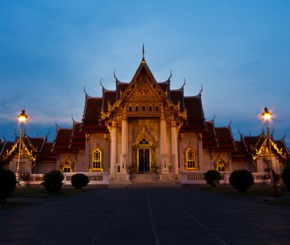 Beautiful marble temple in Thailand.