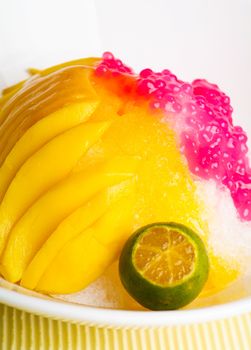 Shaved Ice dessert with Fresh fruits