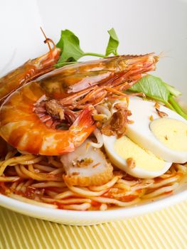 Prawn noodle - Malaysian food spicy noodles