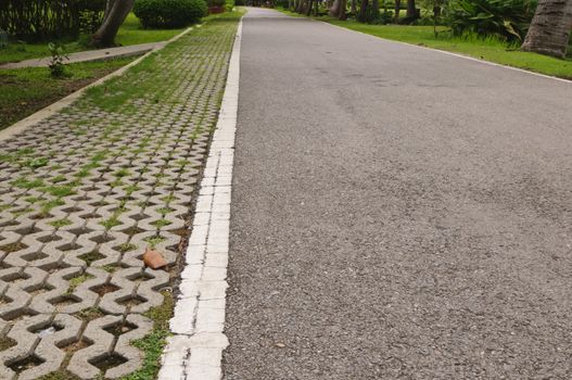 The folding pathway of a park in Samut songkhram.