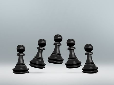 Black pawn moving forward, frame by frame.