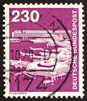 GERMANY - CIRCA 1979: a stamp printed in the Germany shows Frankfurt Airport, circa 1979