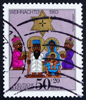 GERMANY - CIRCA 1983: a stamp printed in the Germany, Berlin shows Nativity, Christmas, circa 1983