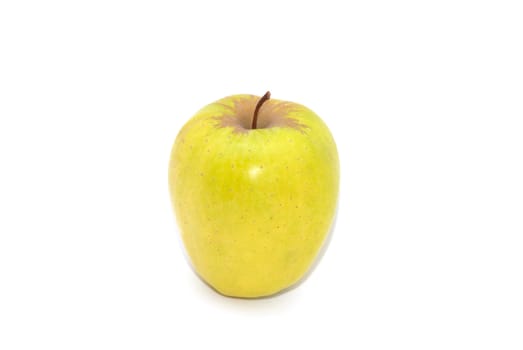 Green apple on the white background