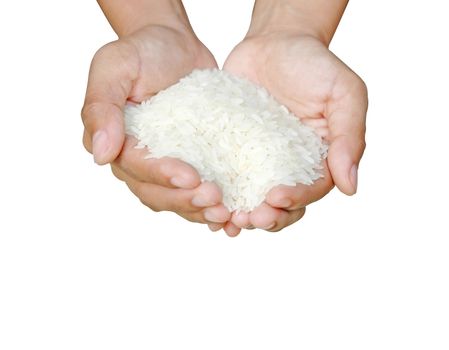 rice in hand