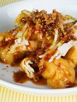 Rojak, Asian salad rojak on the background