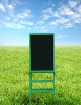 blackboard in garden