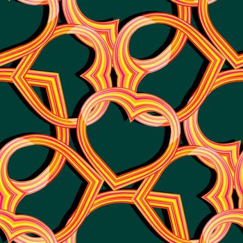 hearts seamless pattern, abstract texture; vector art illustration