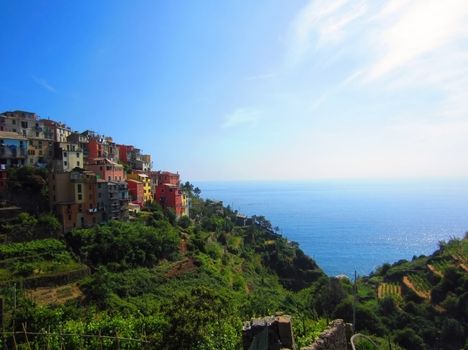 Village on Italian coast in Liguria