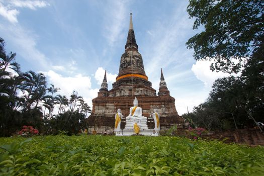 The Buddha status of wat yaichaimongkon at ayuttaya province, Thailand.