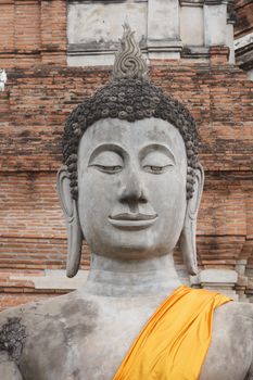 Buddha Status at Wat Yai Chaimongkol, Ayutthaya, Thailand