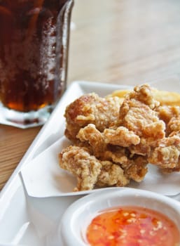 Breaded chicken breast fried.