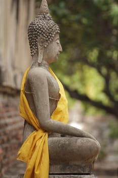 Buddha statue at Wat Yai Chai Mongkol Ayutthaya, Thailand