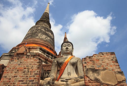 Buddha statue at Wat Yai Chai Mongkol Ayutthaya, Thailand