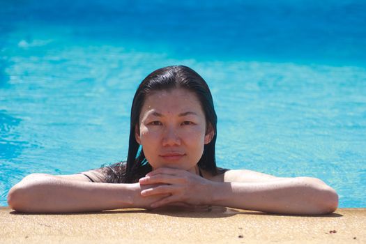 The girl in the pool
