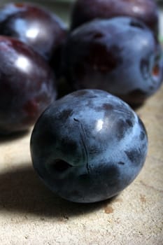 fresh purple plums