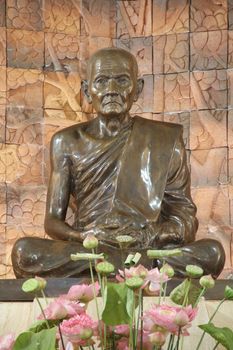 The statue of the famous monk in Thailand