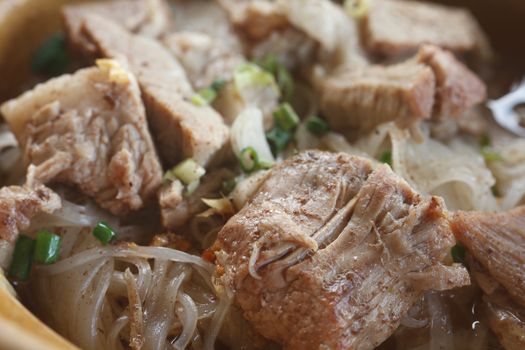Braised Pork with Asian food is delicious