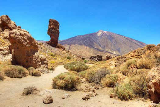 The conical volcano Mount Teide or El Teide in Tenerife is Spains highest mountain. It has featured as the location of many hollywood films and is the premier tourist attraction in the Canary islands