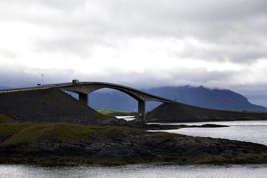 Atlantic Road and beautiful nature on a cloudy day