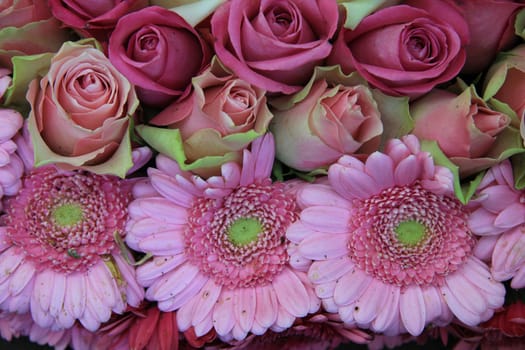 pink flowers as a centerpiece for a wedding