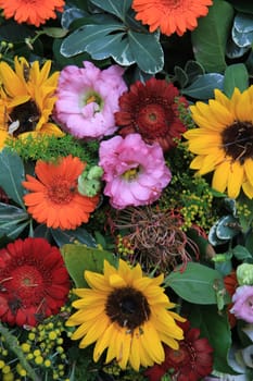 Mixed floral arrangement in many different colors