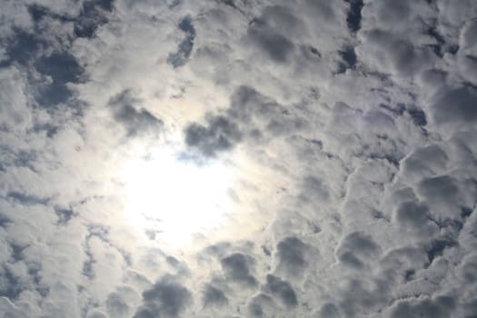 white clouds on blue sky