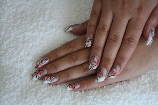 Beautiful female hands with manicure  