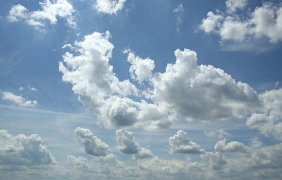 white clouds on blue sky