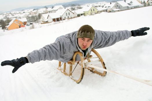 young people have fun in the winter