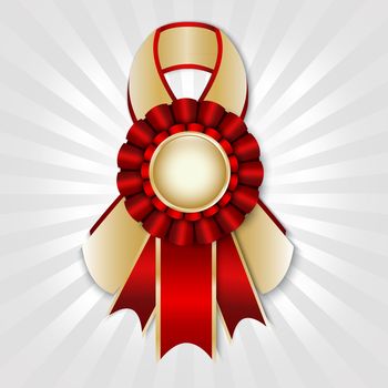 Red vector prize ribbon with place for text