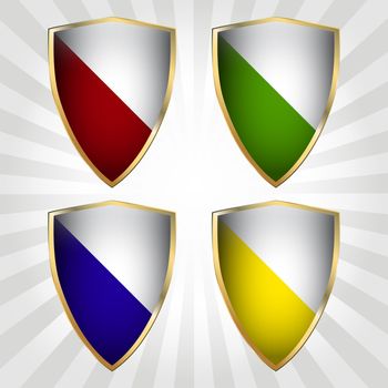 Set of four vector shields