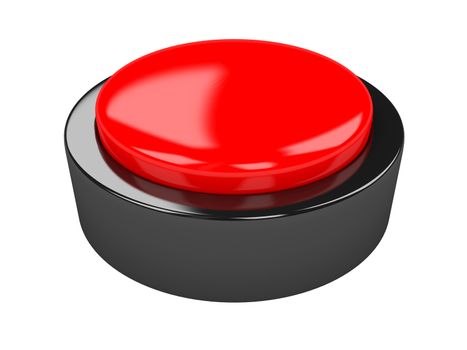 The red metal button on a white background