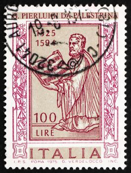 ITALY - CIRCA 1975: a stamp printed in the Italy shows Giovanni Pierluigi da Palestrina, Composer of Sacred Music, circa 1975