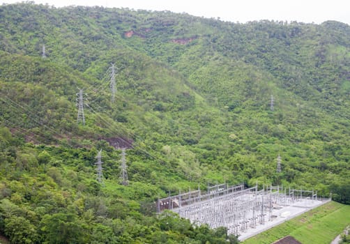 Power line in mountains