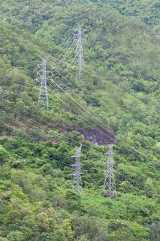 Power line in mountains