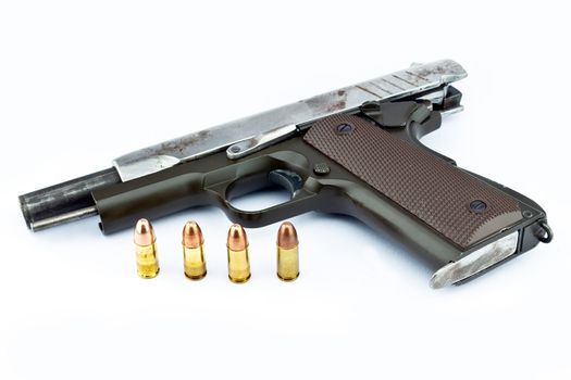 9-mm handgun and target shooting