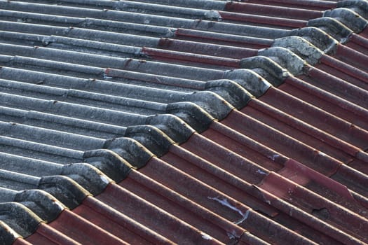 Detail of a House Roof Tiles