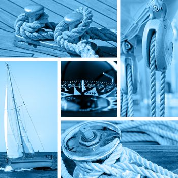 Yacht and sailboat equipment - blue toned