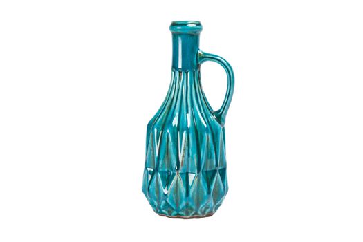 blue vase, bottle isolated on white background 