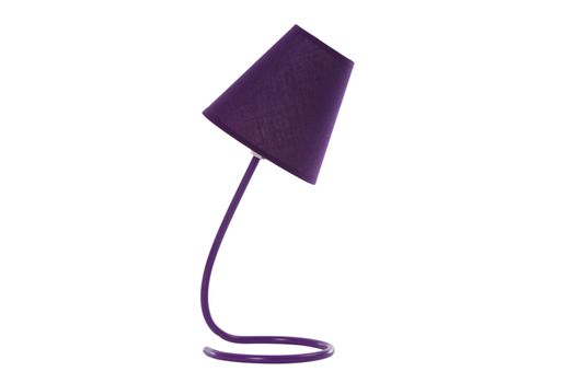 mauve desk lamp isolated on white 