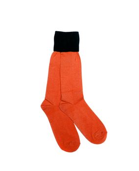 a pair of orange socks