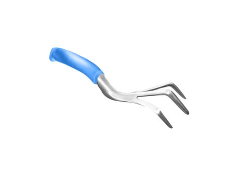 Garden tool fork isolated on white