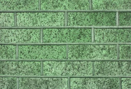Green brick wall